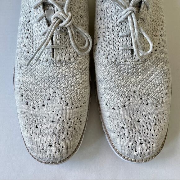 Cole Haan ZeroGrand Stitchlite Oxford Lace Up Shoes Grey Knit 12 - Picture 3 of 11